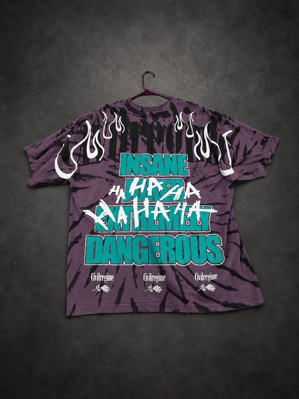 Civil Regime Graphic T-Shirt — Purple & Black Tie-Dye RH-142